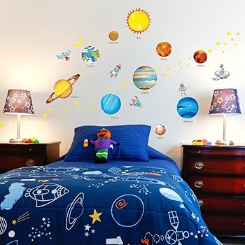 Amazon.co.jp: DECOWALL DS8-1307 宇宙と惑星 (中) ウォール